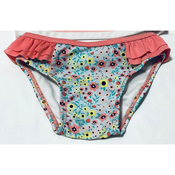 Cat & Jack Girl Rash Guard Swimsuit 2 Piece 12 months Flower Long Sleeve - Picture 4 of 5